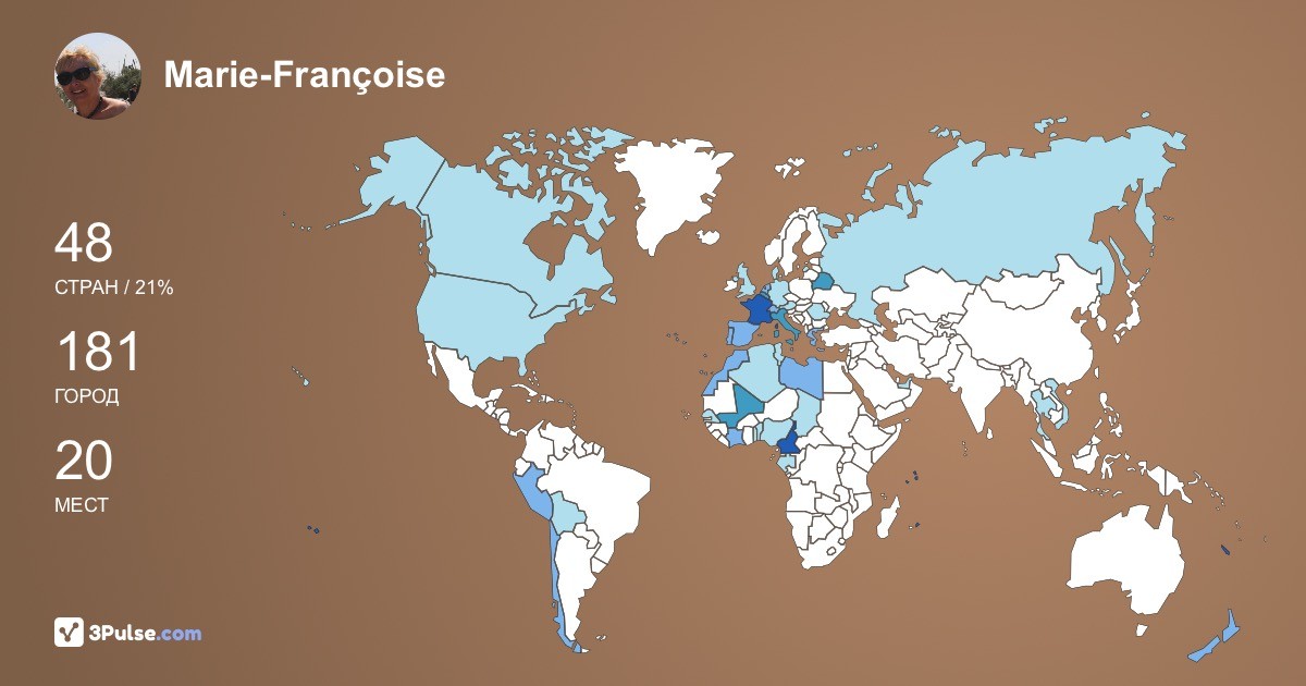 Marie-Françoise Guignard-Petri's Travel Map Image