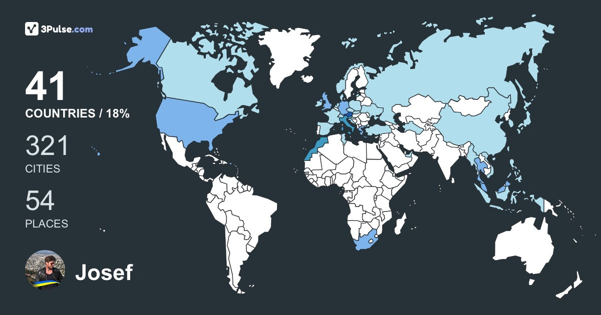 Josef Mitterberger's Travel Map Image