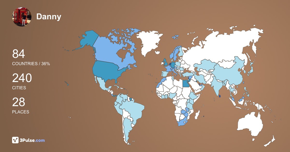 Danny de-Jong's Travel Map Image