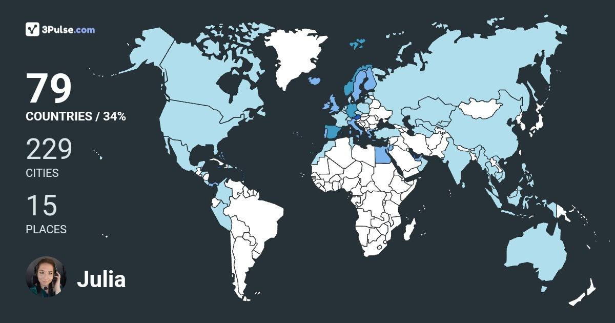 Julia Anna's Travel Map Image