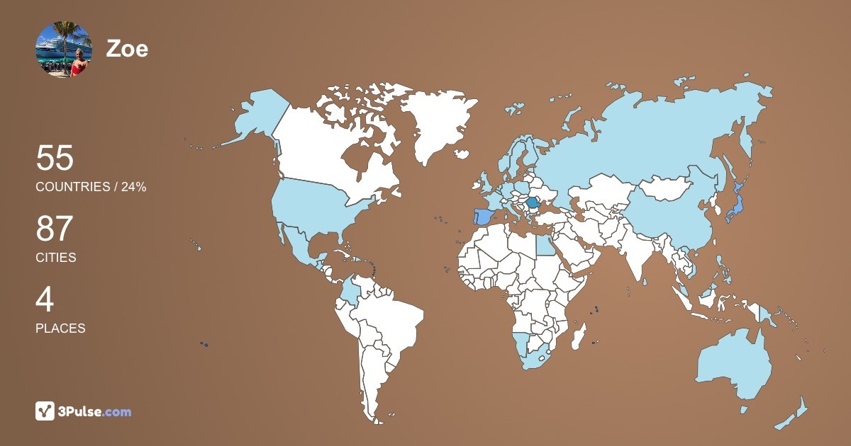 Zoe Leech's Travel Map Image