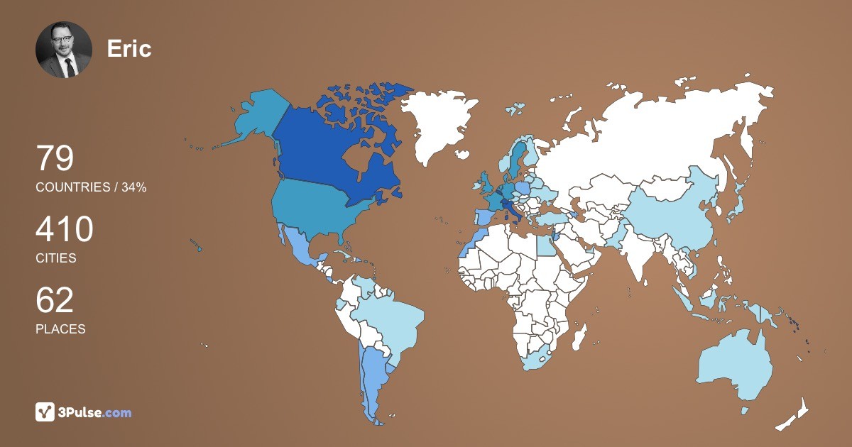 Изображение Карты путешествий Eric PrudHomme