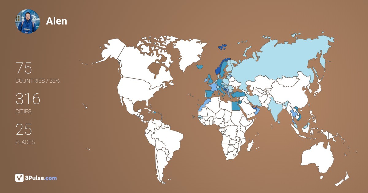 Изображение Карты путешествий Alen Sehovic