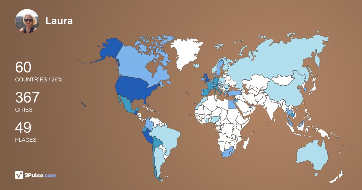 Laura Fone's Travel Map Image