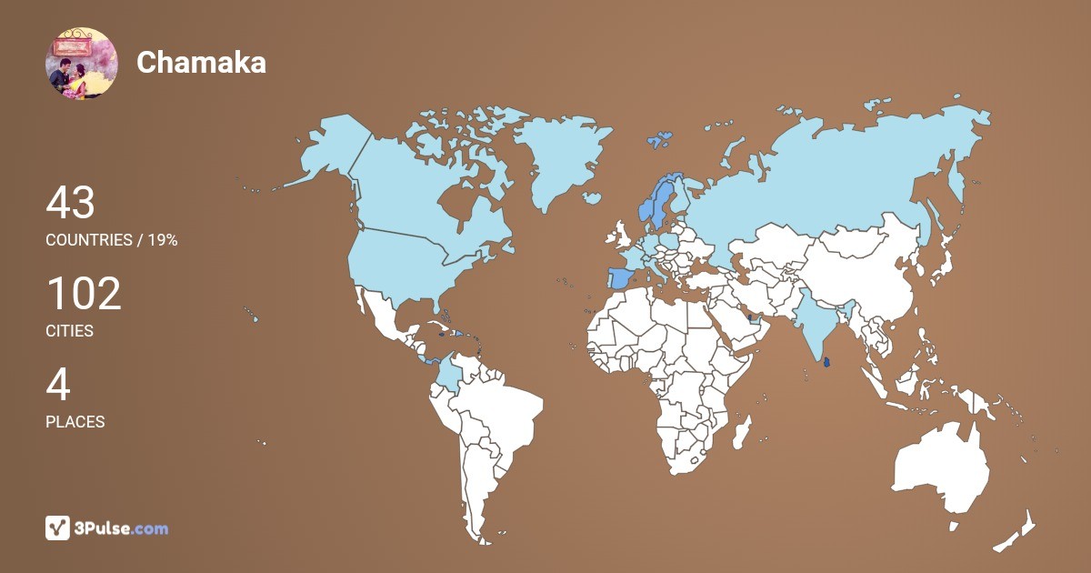 Chamaka de-Silva's Travel Map Image
