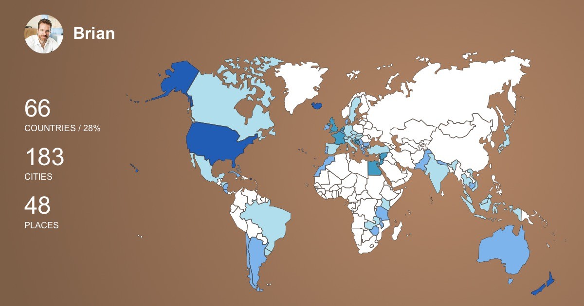 Brian Harris's Travel Map Image