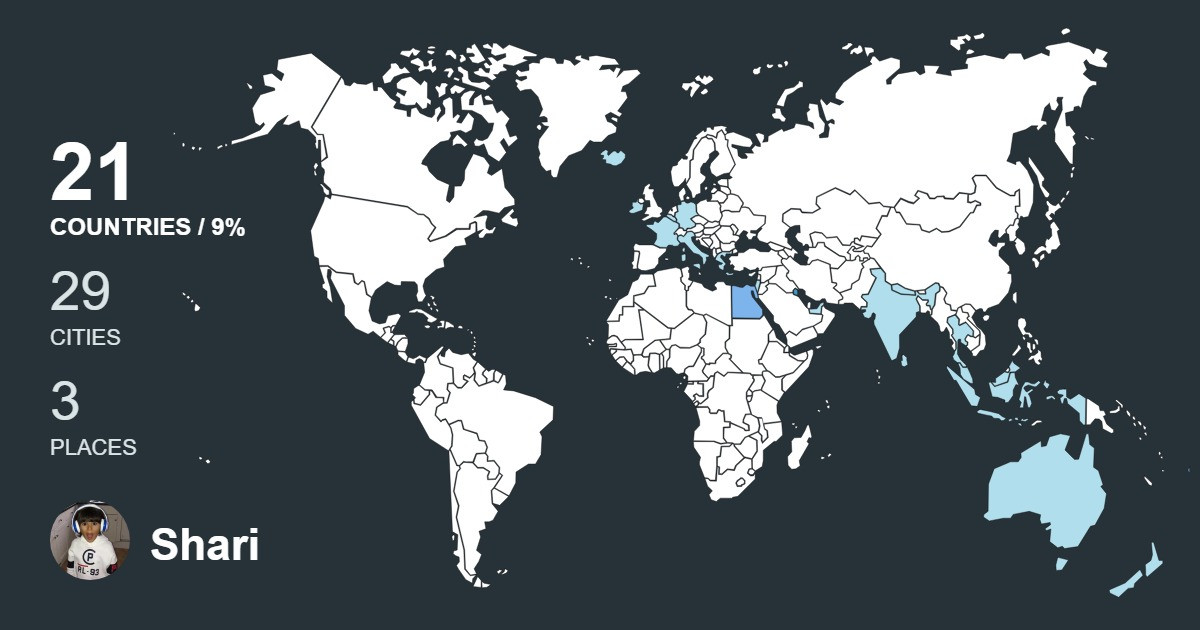 Shari Slagel's Travel Map Image