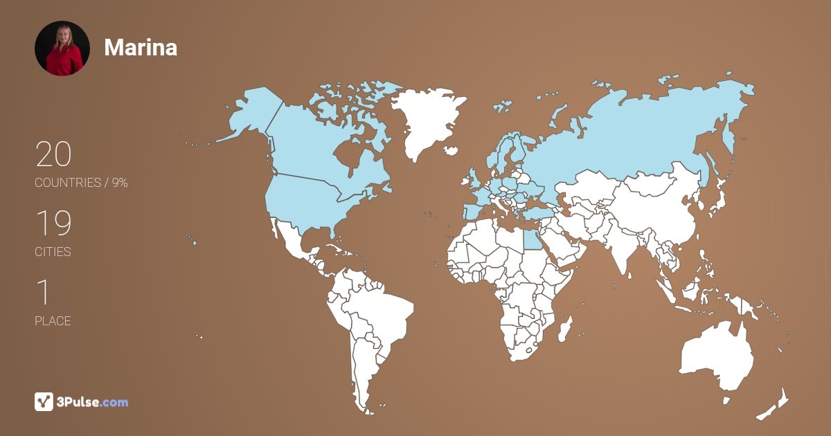 Marina Mikhaylova's Travel Map Image