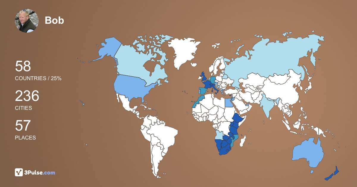 Bob Bickersteth's Travel Map Image