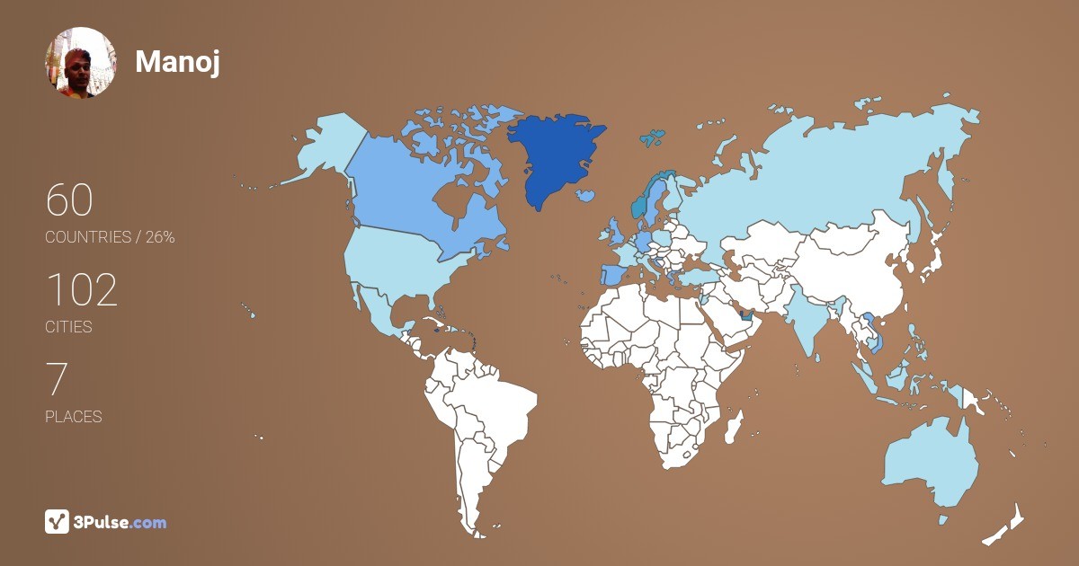 Manoj Parsekar's Travel Map Image