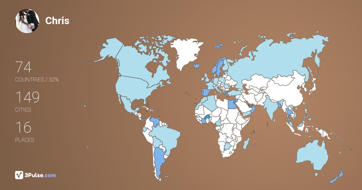 Chris Fernandes's Travel Map Image