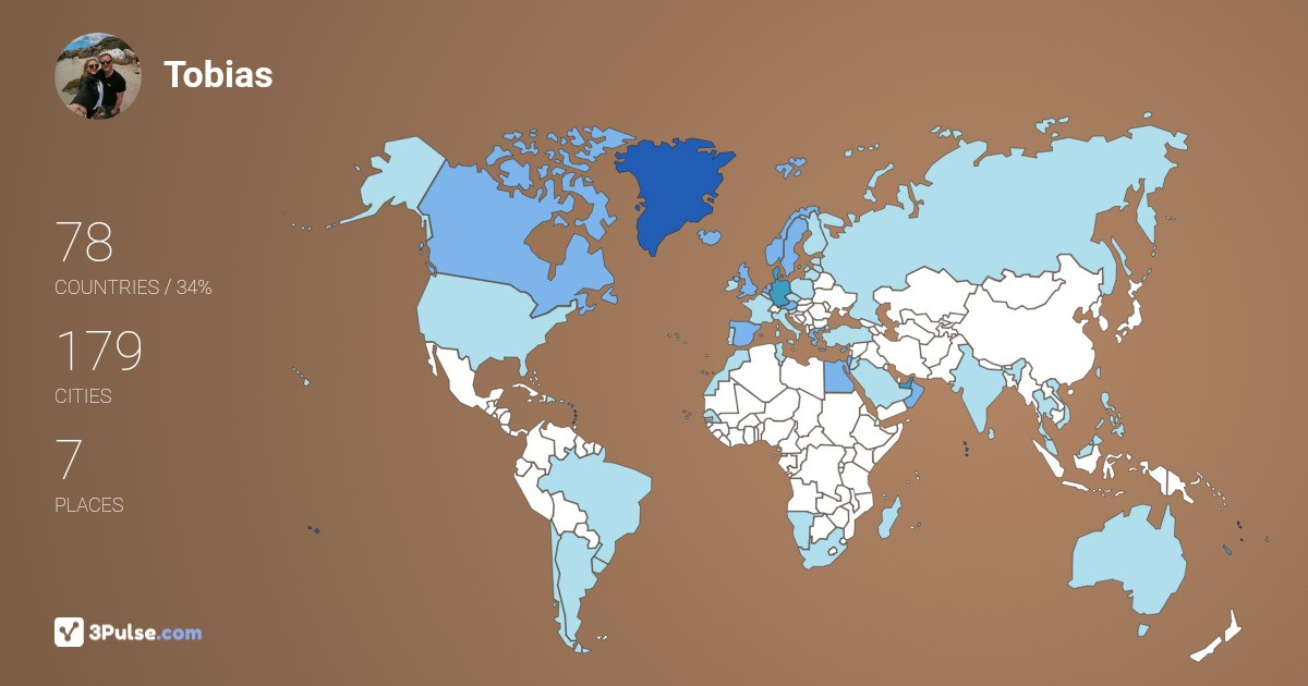 Tobias Walther's Travel Map Image