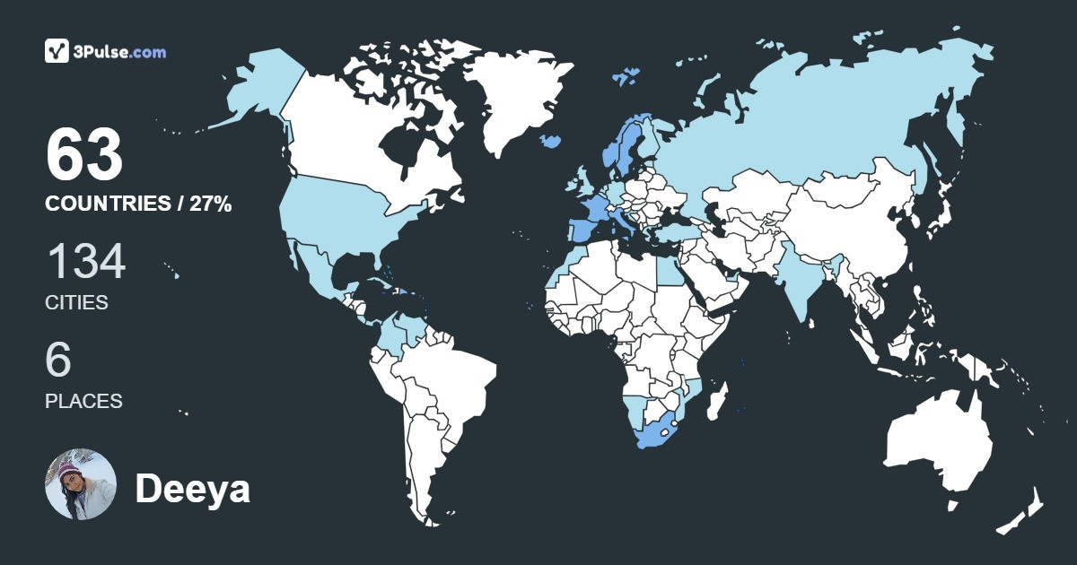 Deeya Beeharry's Travel Map Image