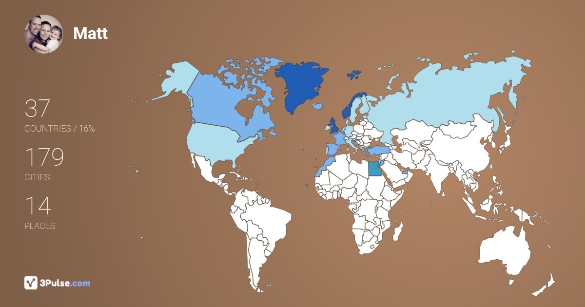 Matt Dallen's Travel Map Image