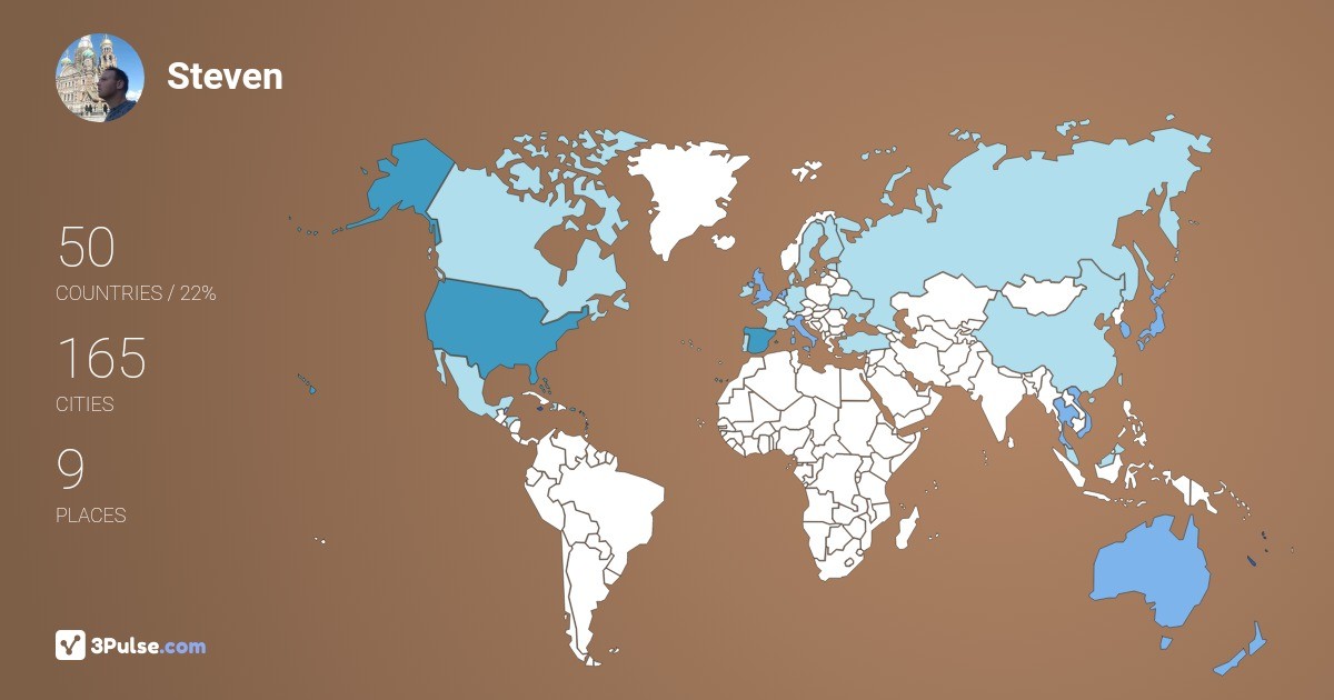 Изображение Карты путешествий Steven Duda-II