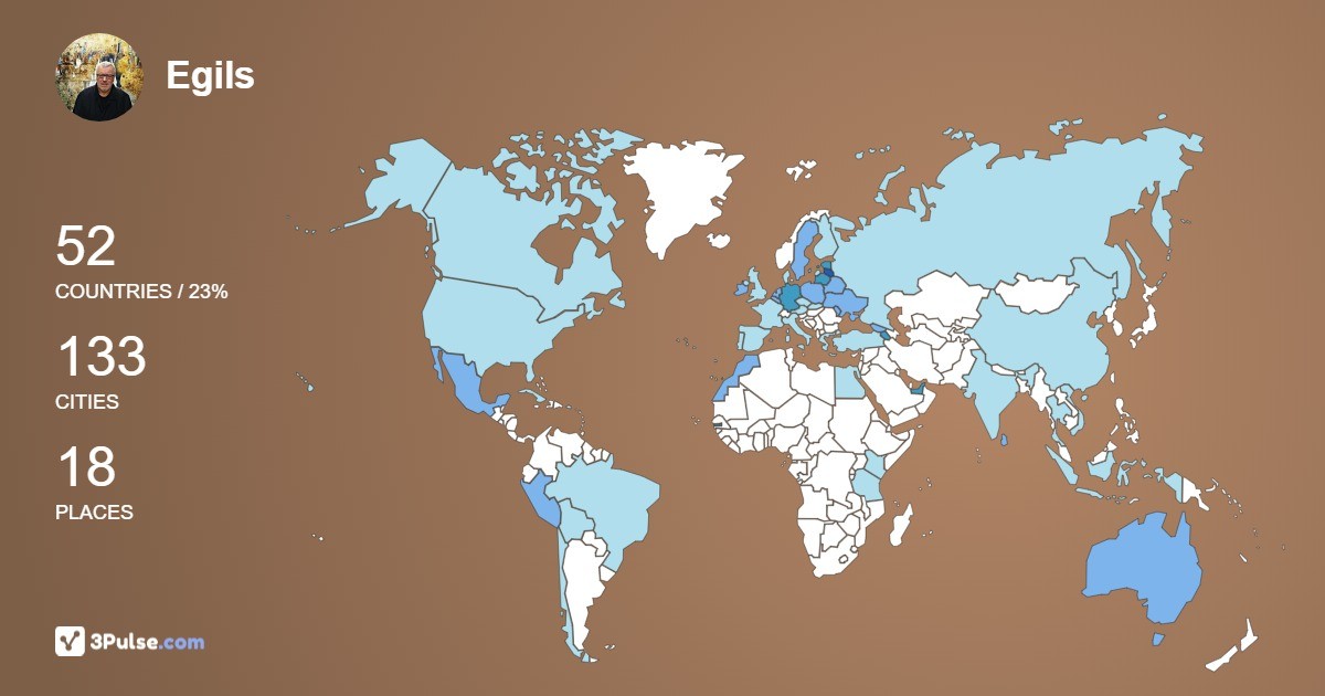 Egils Zarins's Travel Map Image