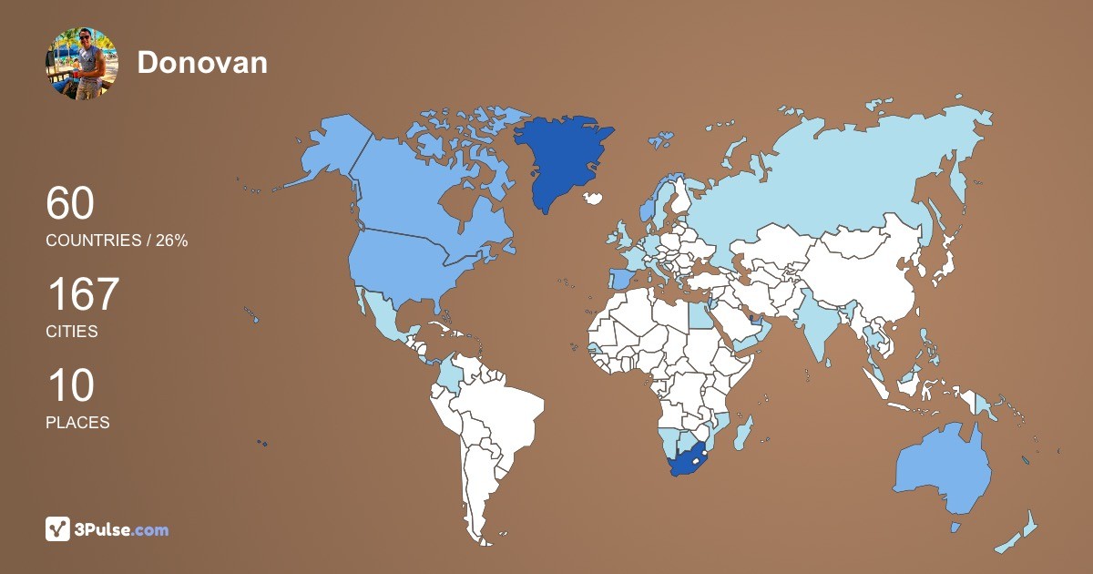 Donovan Du-Toit's Travel Map Image