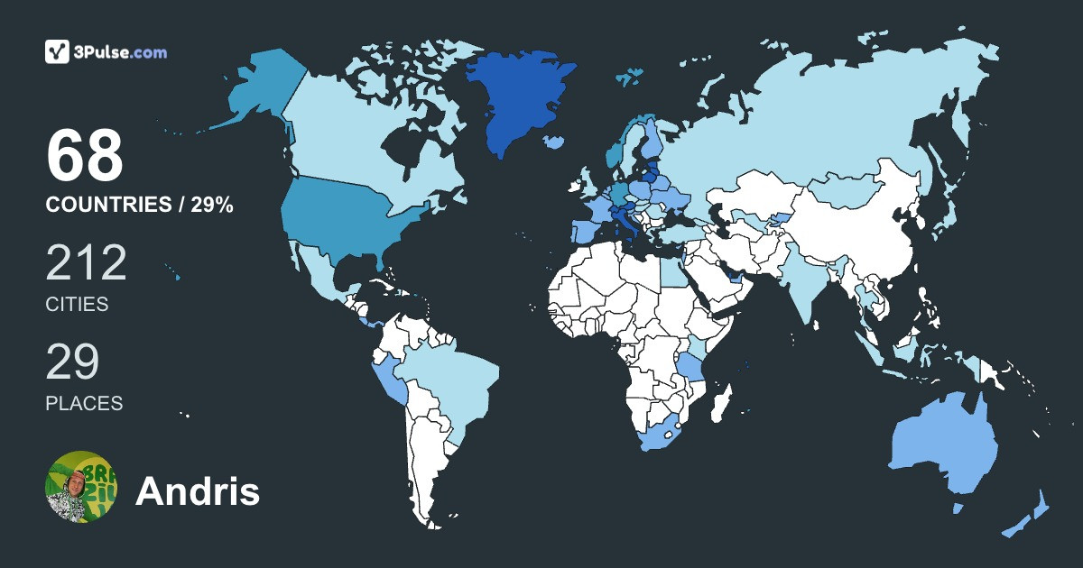 Andris Blaka's Travel Map Image