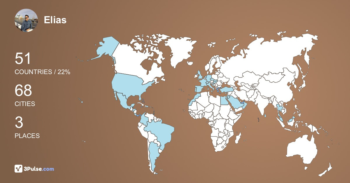 Elias Chaga's Travel Map Image