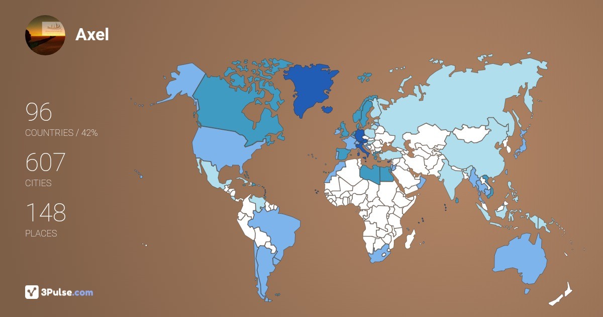 Axel Brueggemann's Travel Map Image