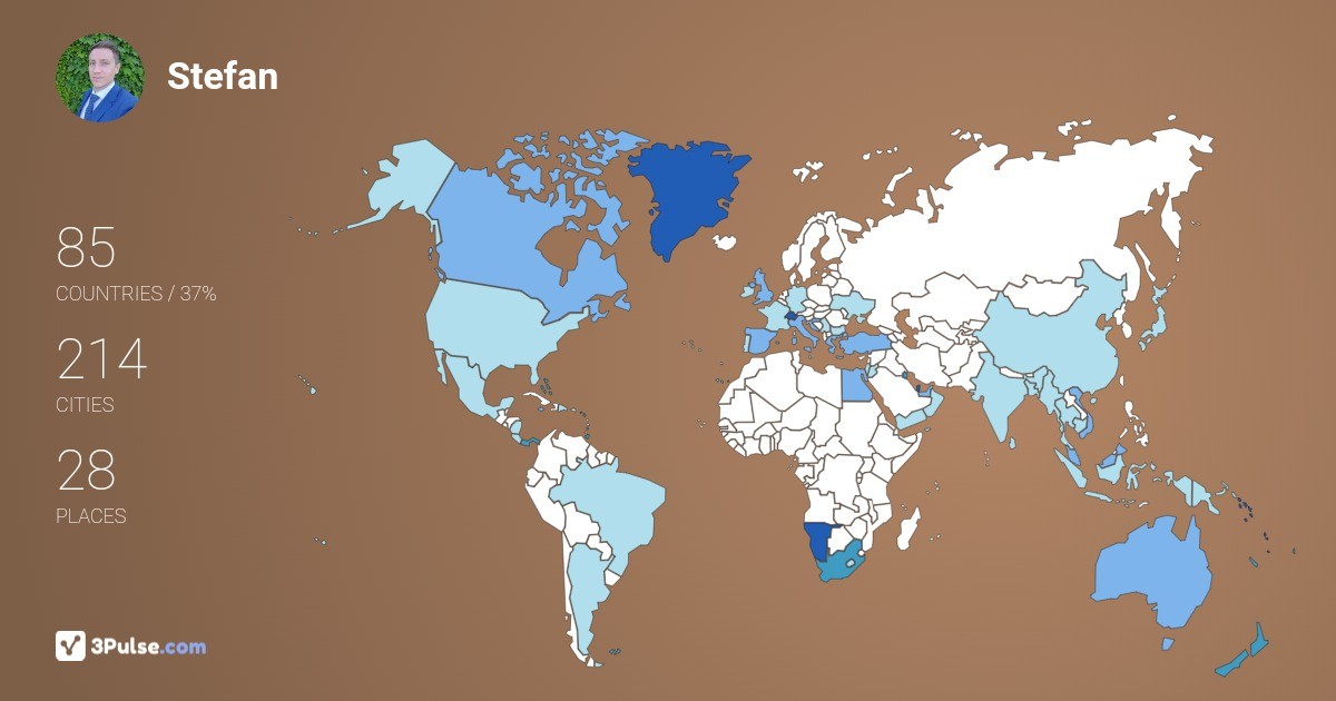 Stefan Koen's Travel Map Image