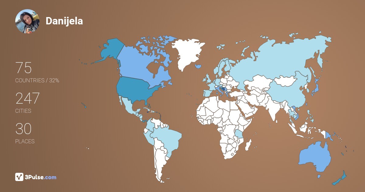 Danijela Zdjelar's Travel Map Image