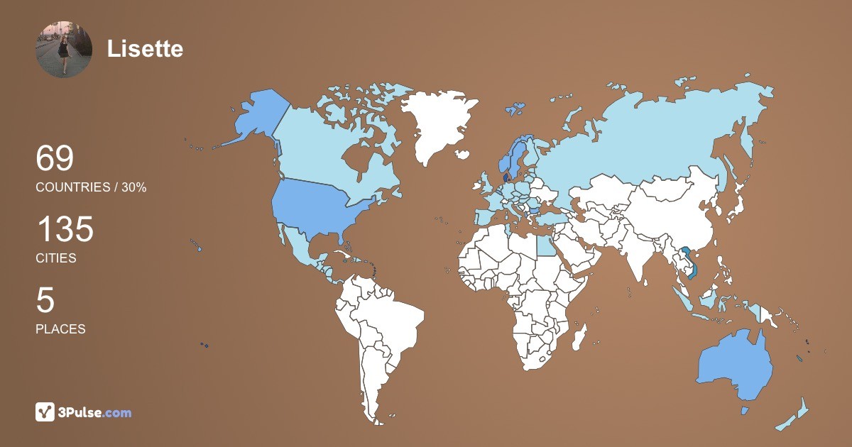 Lisette Winther's Travel Map Image
