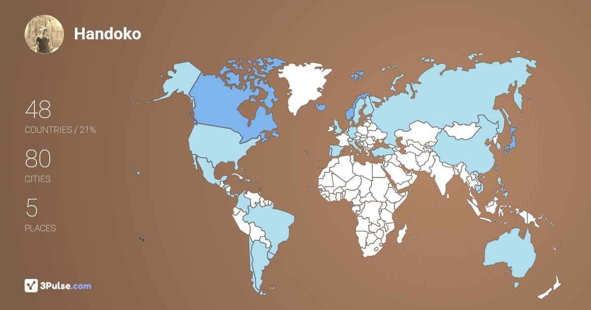 Handoko Gunawan's Travel Map Image