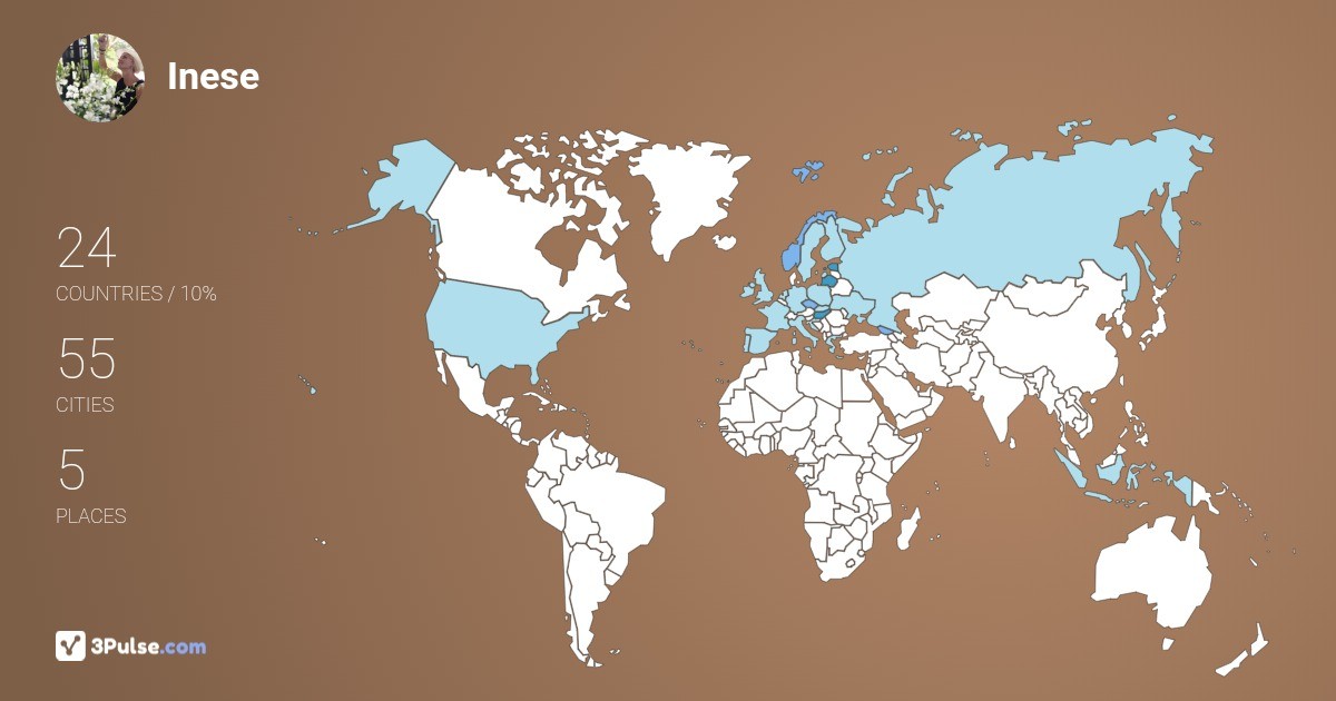 Inese Kupfere's Travel Map Image