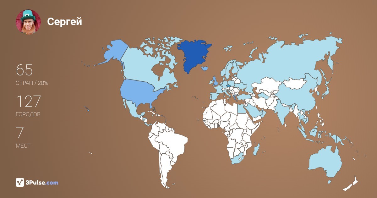 Сергей Вандаловский's Travel Map Image