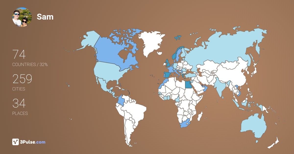 Изображение Карты путешествий Sam Brown