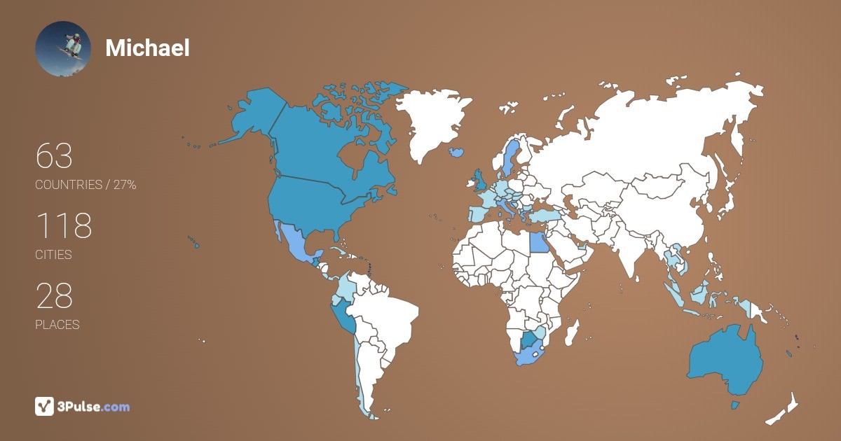 Michael Moutrie's Travel Map Image