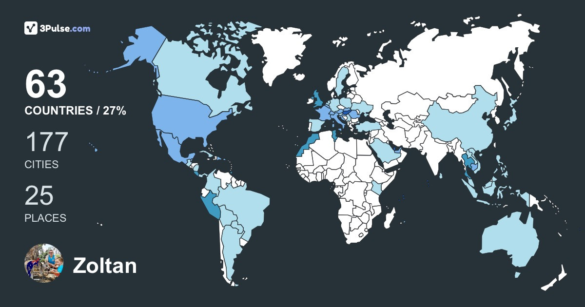 Zoltan Toth-Hanzel's Travel Map Image