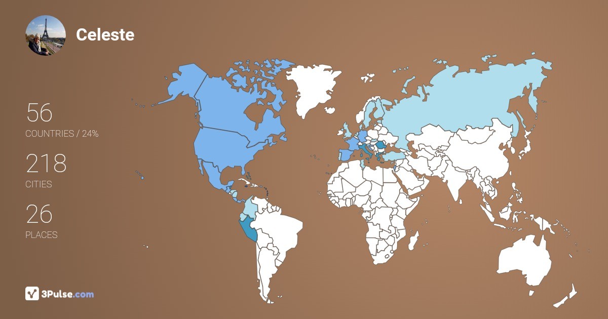 Celeste Mercado-Vinces-Oniga's Travel Map Image