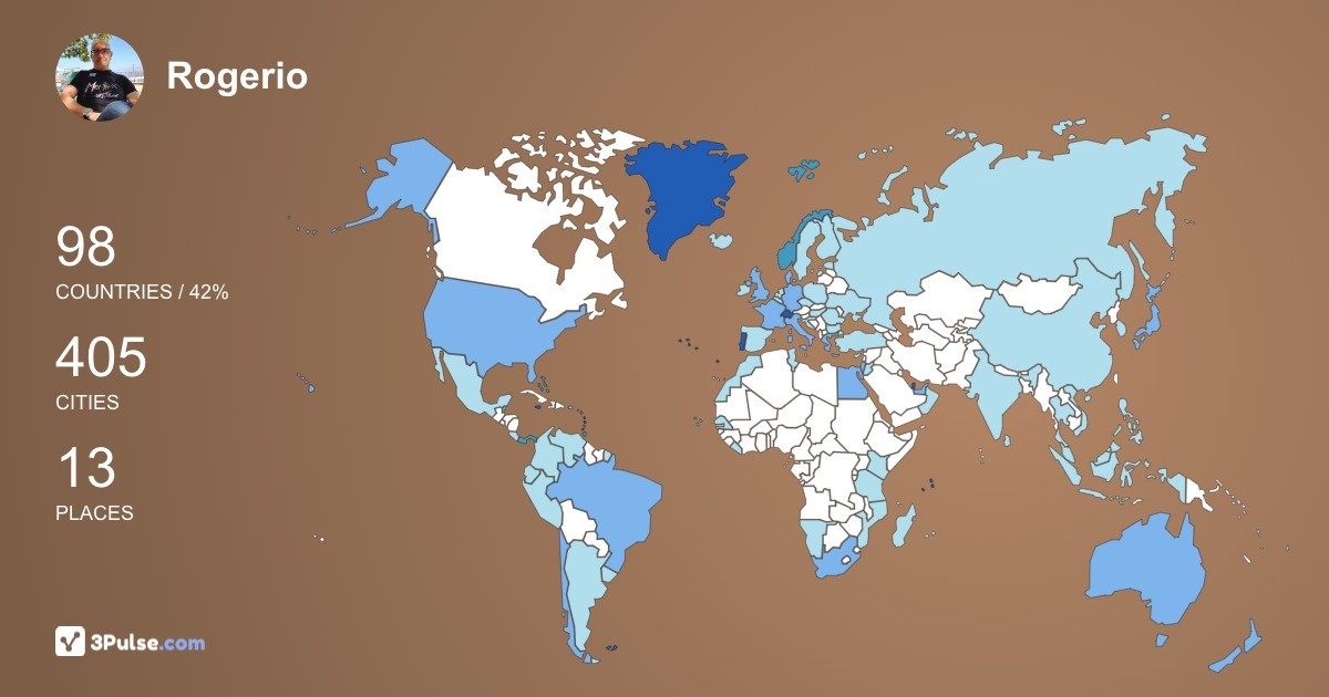 Rogerio Jordao's Travel Map Image