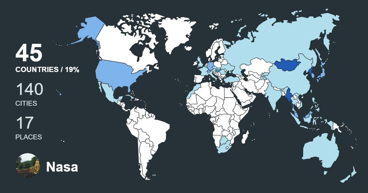 Nasa Chuluun's Travel Map Image