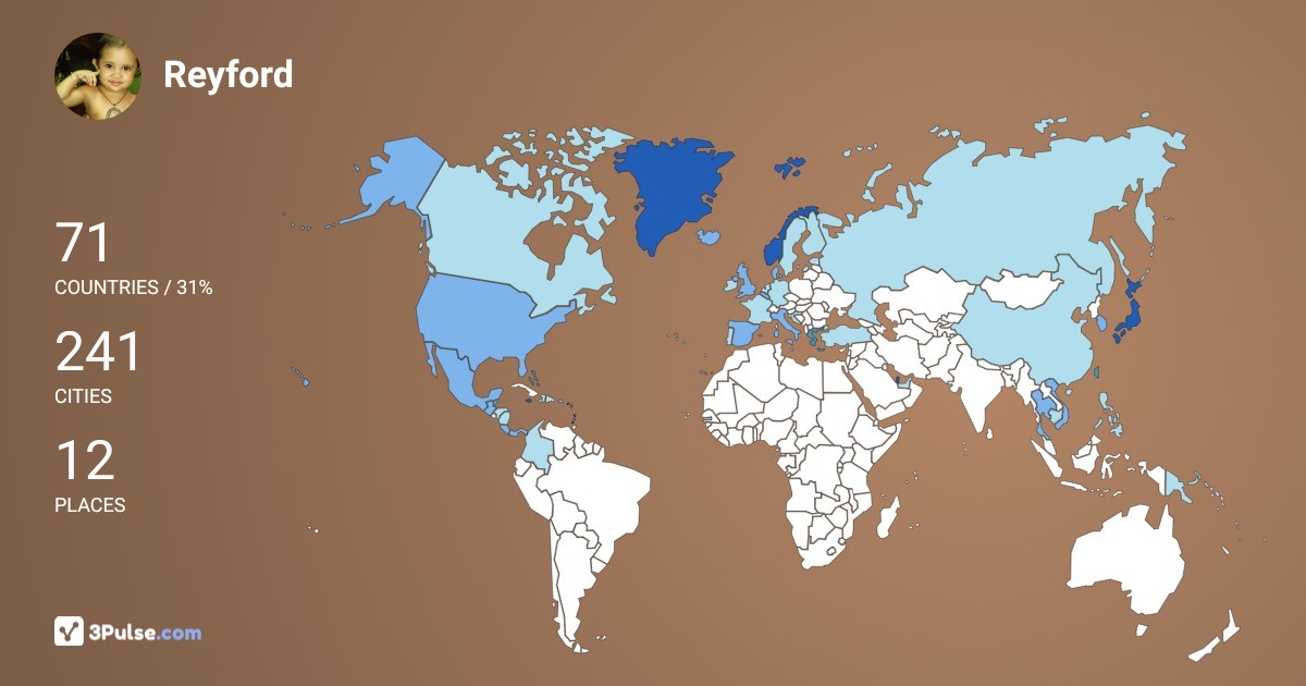 Reyford Regodon's Travel Map Image