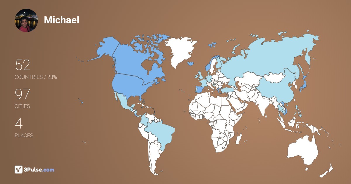Michael Chiong's Travel Map Image