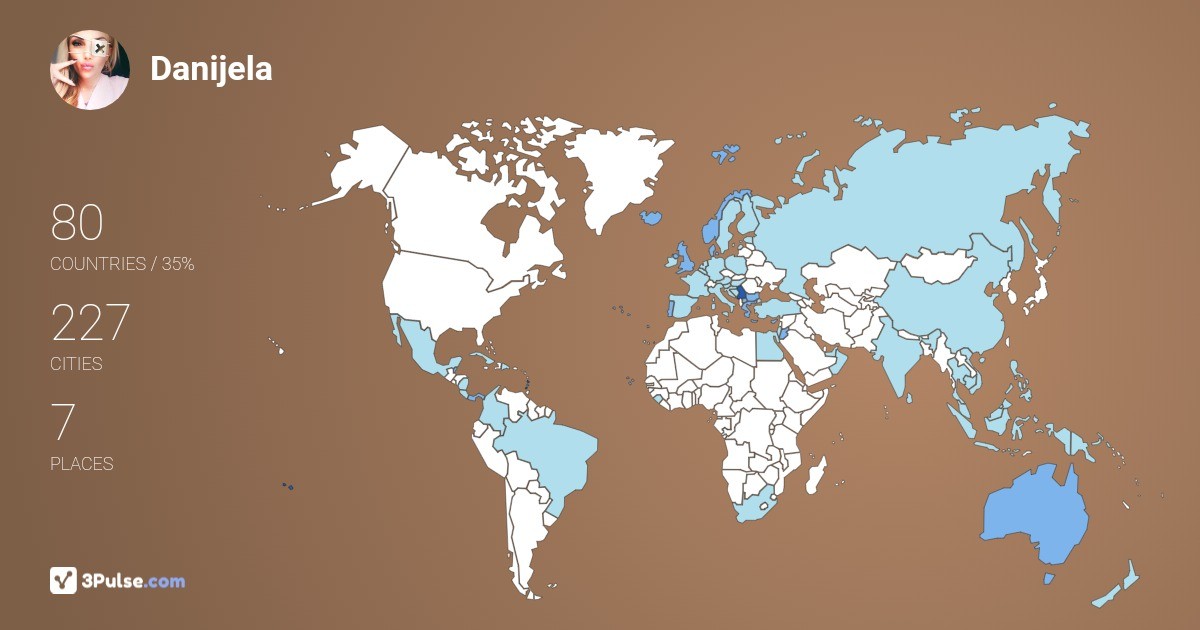 Danijela Stojanovic's Travel Map Image