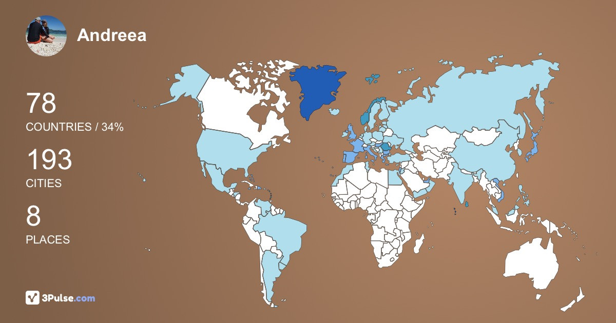 Andreea Munteanu's Travel Map Image