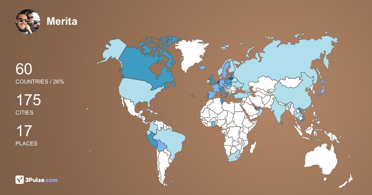 Merita Yautze's Travel Map Image