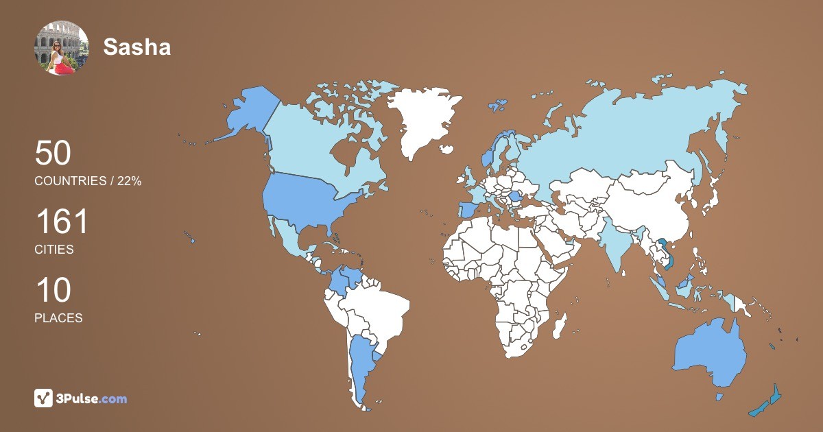 Sasha Aguirre's Travel Map Image