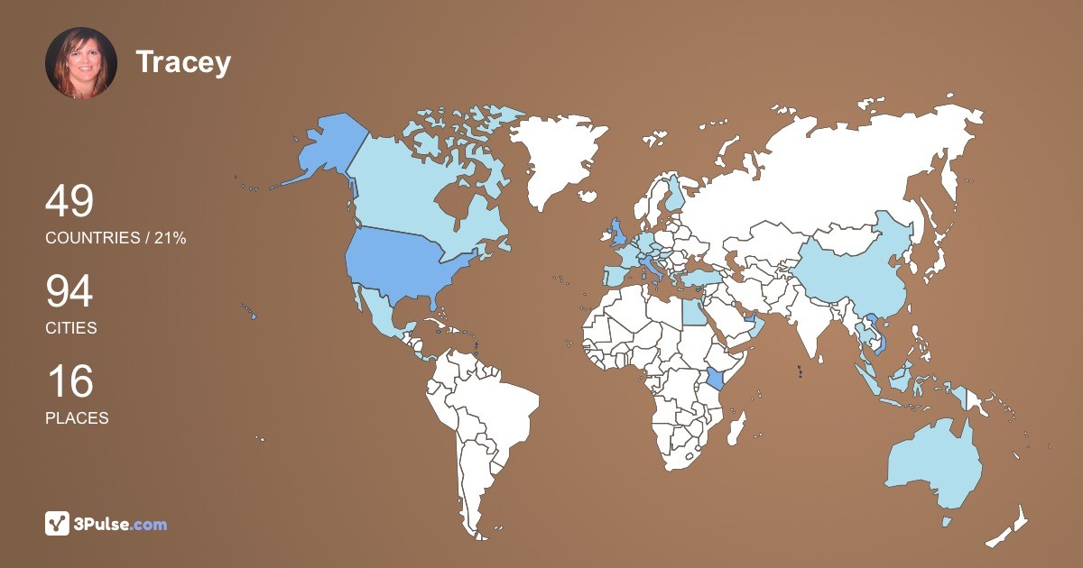 Tracey McRae's Travel Map Image