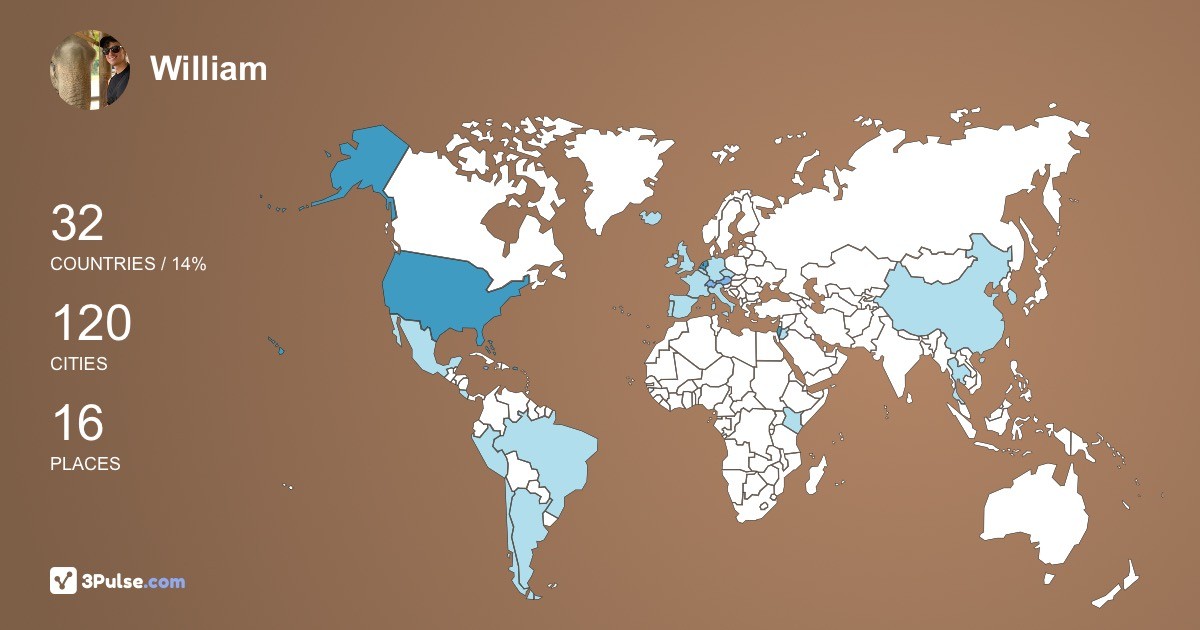William Prosperi's Travel Map Image