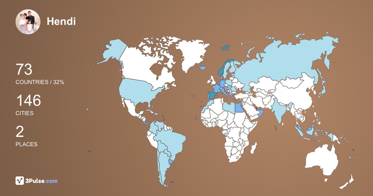 Hendi Valentino's Travel Map Image