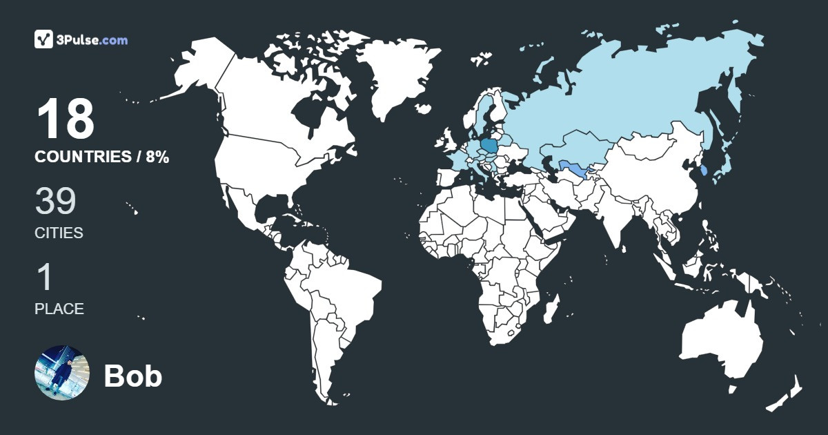 Bob SG's Travel Map Image