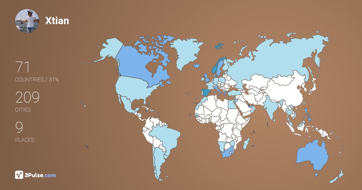 Изображение Карты путешествий Xtian Baluyut