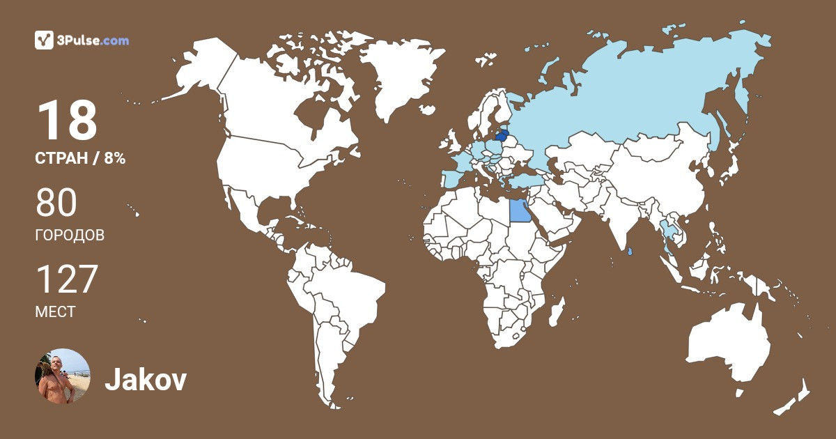 Jakov Mihailovs's Travel Map Image