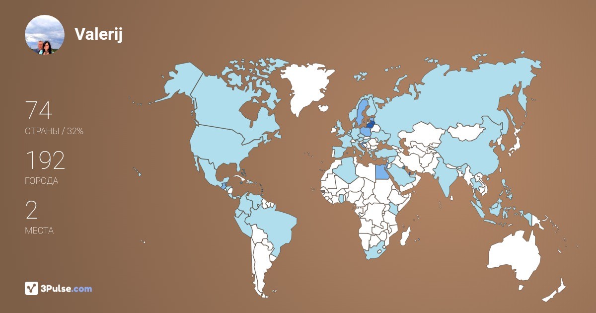 Valerij Dubik's Travel Map Image