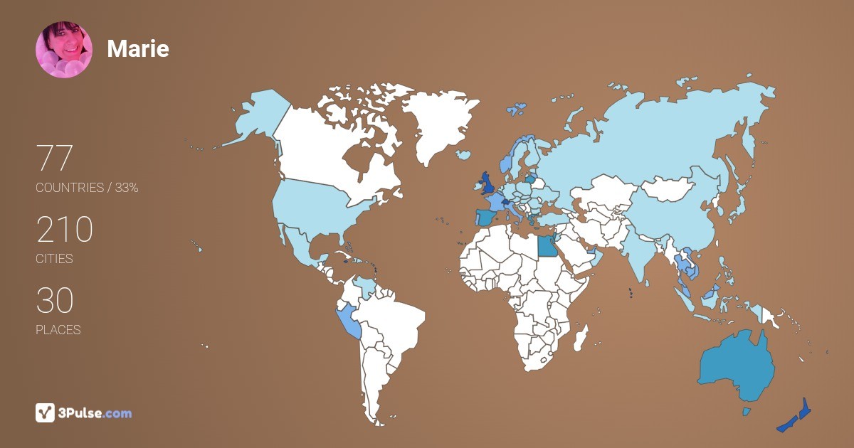 Marie Williams's Travel Map Image